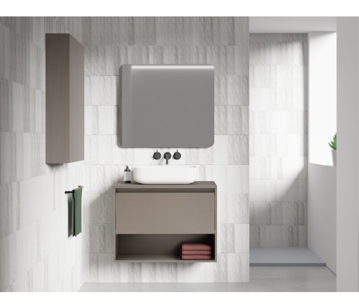 Conjunto mueble de baño con lavabo sobre encimera Amizuva Niwa Top Principal 2