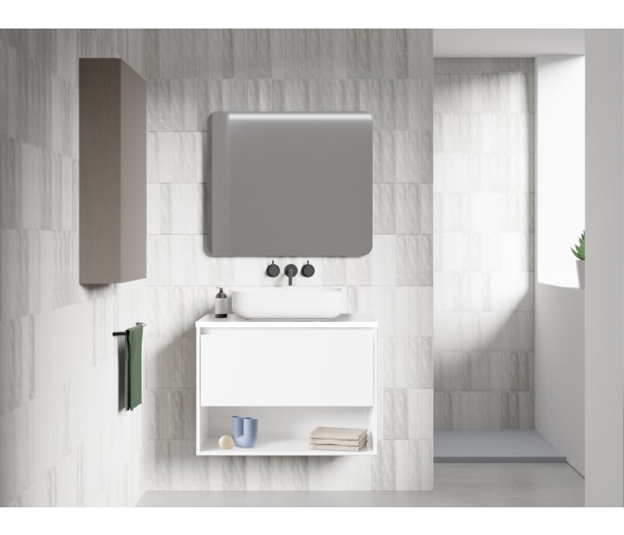 Conjunto mueble de baño con lavabo sobre encimera Amizuva Niwa Top Principal 1