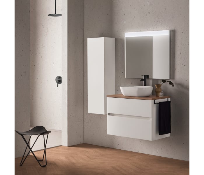 Conjunto mueble de baño con lavabo sobre encimera Sanchís Glass Line Principal 0