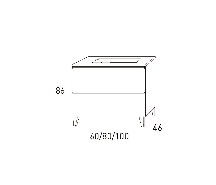 Conjunto mueble de baño Viso Granada Croquis 13