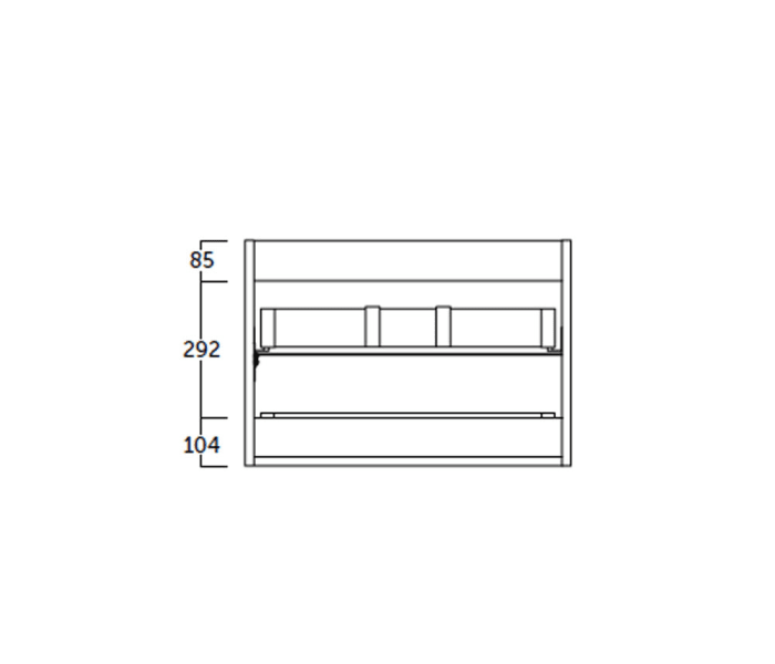 Mueble de baño con encimera de madera Coycama Landes Croquis 7