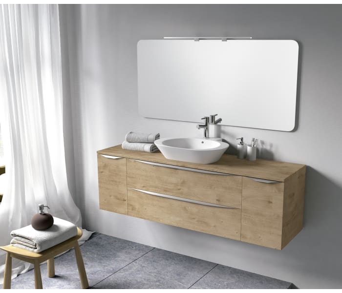 Estantería de baño Nature (L x An x Al: 30 x 34 x 140 cm, Blanco/Gris)