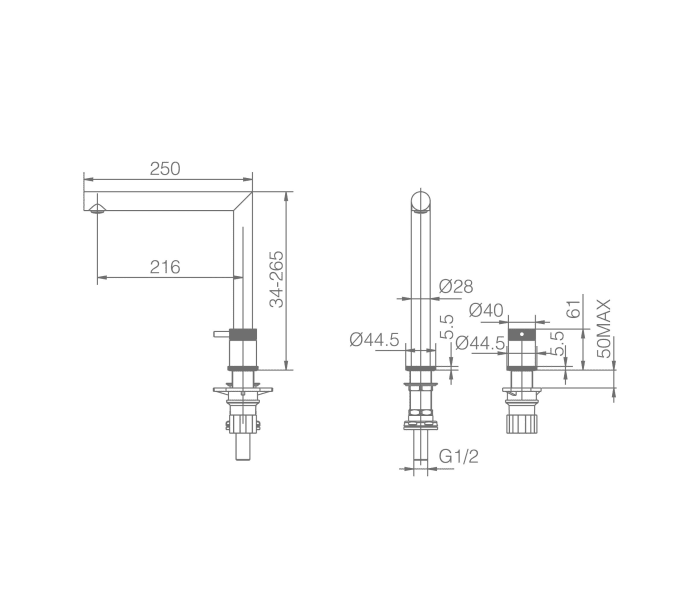 Grifo de cocina Imex Itaca Croquis 12