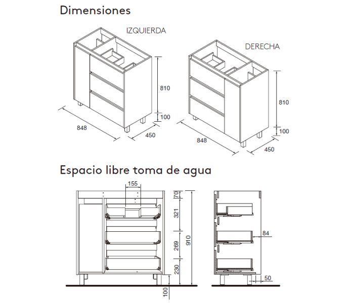 Conjunto mueble de baño Salgar Noja Croquis 11