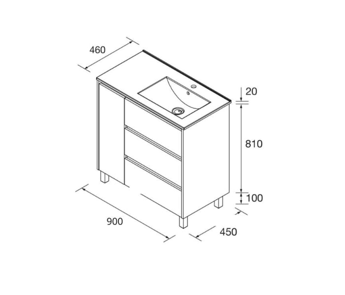 Conjunto mueble de baño Salgar Noja Croquis 14