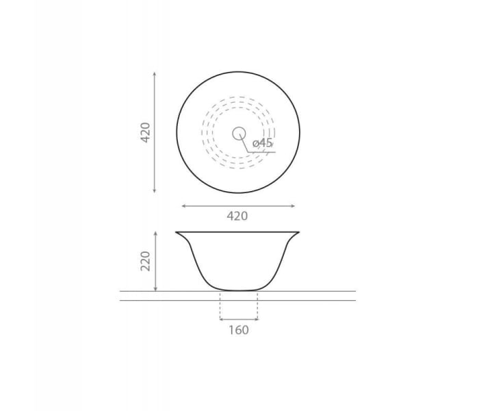 Lavabo sobre encimera Bathco Nordic Croquis 4