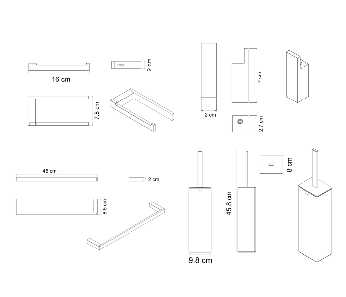 Conjunto de accesorios de baño Cosmic Bath Life Croquis 5