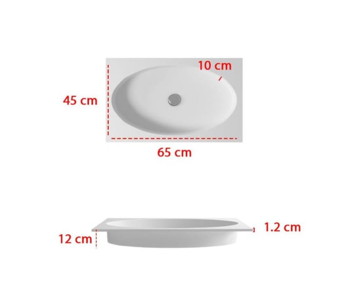 Lavabo suspendido Bruntec California Croquis 1