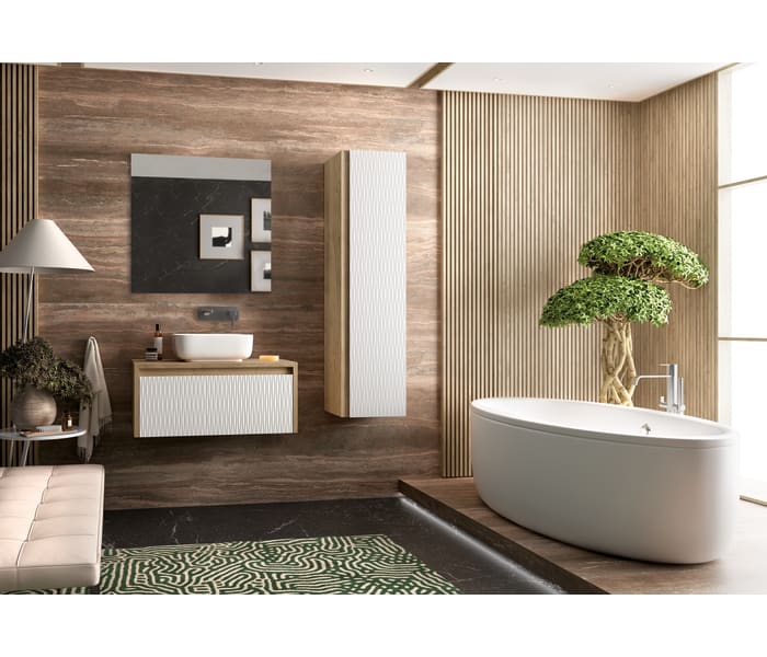 Mueble de baño Coycama lambda con encimera de madera Ambiente 18