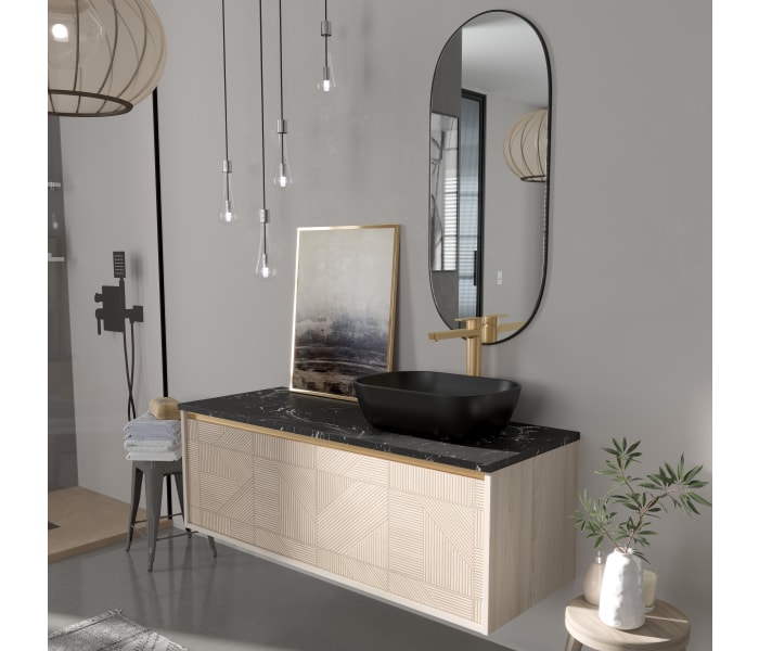 Mueble de baño en acabado oro cepillado