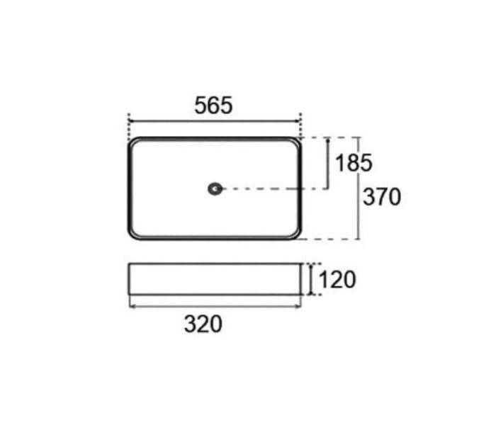 Lavabo sobre encimera Bruntec Londres Croquis 1