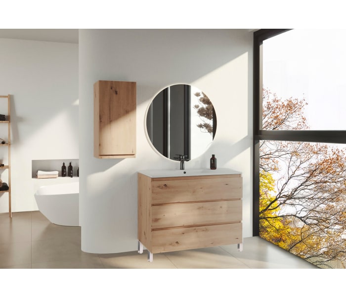 Mueble de baño color madera fondo reducido 37.8 cm Bruntec Vilma Principal 1