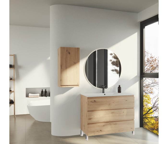 Mueble de baño color madera fondo reducido 37.8 cm Bruntec Vilma Principal 1