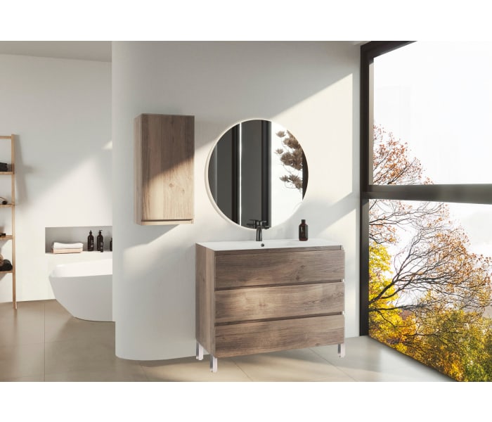 Mueble de baño color madera fondo reducido 37.8 cm Bruntec Vilma Principal 2