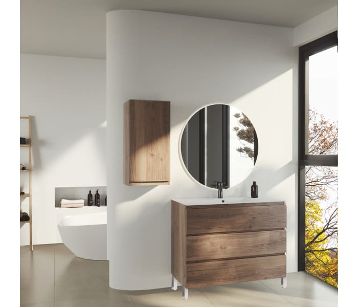 Mueble de baño color madera fondo reducido 37.8 cm Bruntec Vilma Principal 2