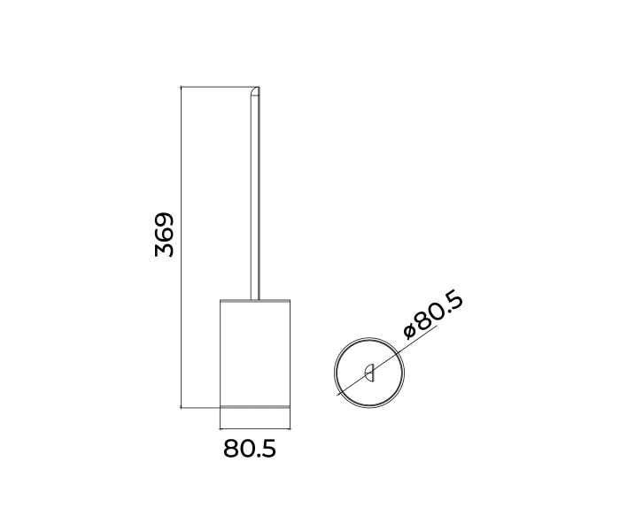 Escobillero de baño Medimex Aura Croquis 8