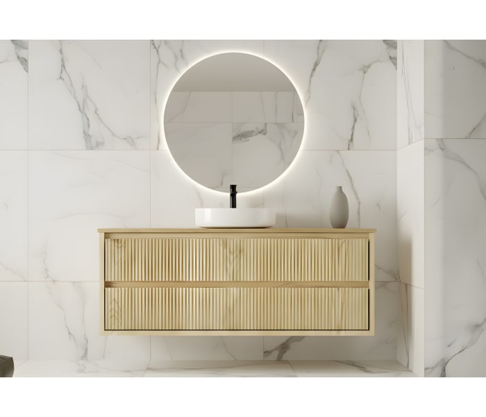 Mueble de baño madera maciza con encimera de madera Bruntec Alpes 19 Principal 0