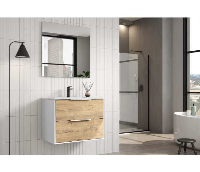 Conjunto mueble de baño Coban 2 cajones 1 puerta Bruntec