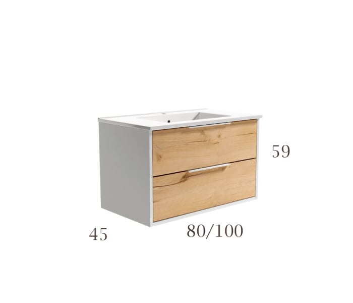 Conjunto mueble de baño Bruntec Duox Croquis 3