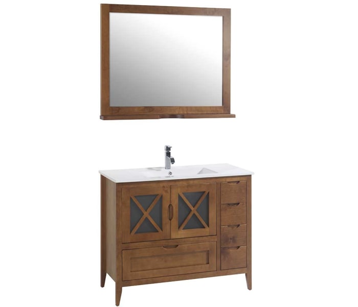 ▷ Mueble de Baño Tecia 100 cm. 3 cajones 1 puerta con Camerino