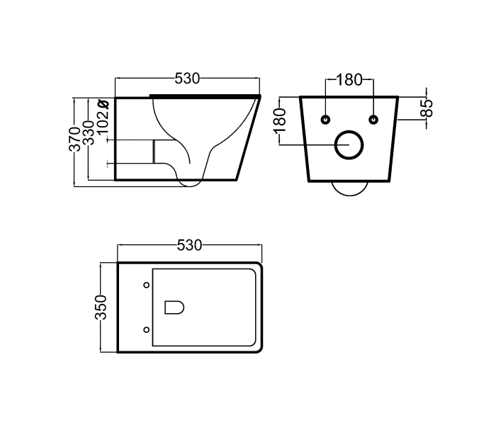 Inodoro Bruntec Square Croquis 4
