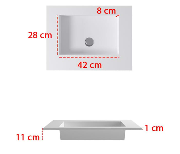 Lavabo encastrado Bruntec Berlín Croquis 1