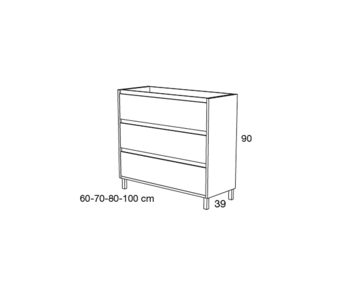 Mueble de baño de fondo reducido 39 cm Avila Dos Carmen Croquis 10