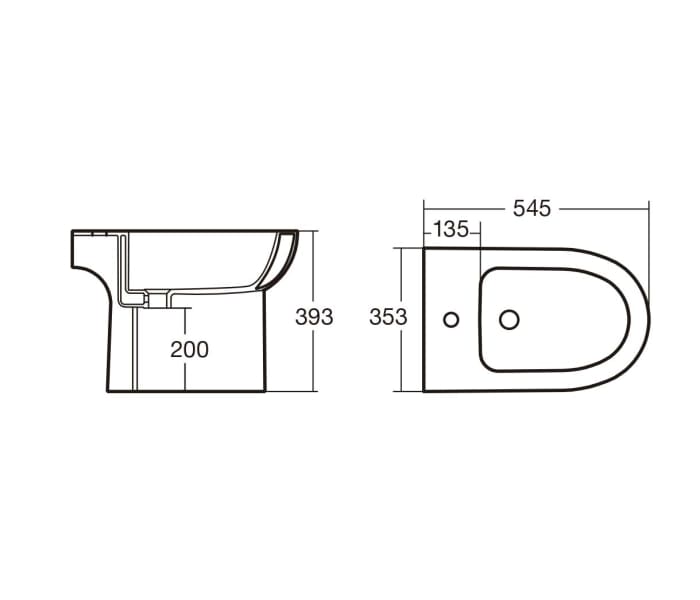 Pack inodoro + bidé Roc Bruntec Croquis 6