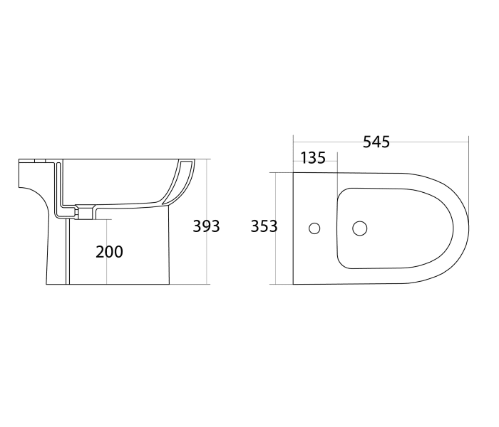 Pack inodoro + bidé Roc Bruntec Croquis 11
