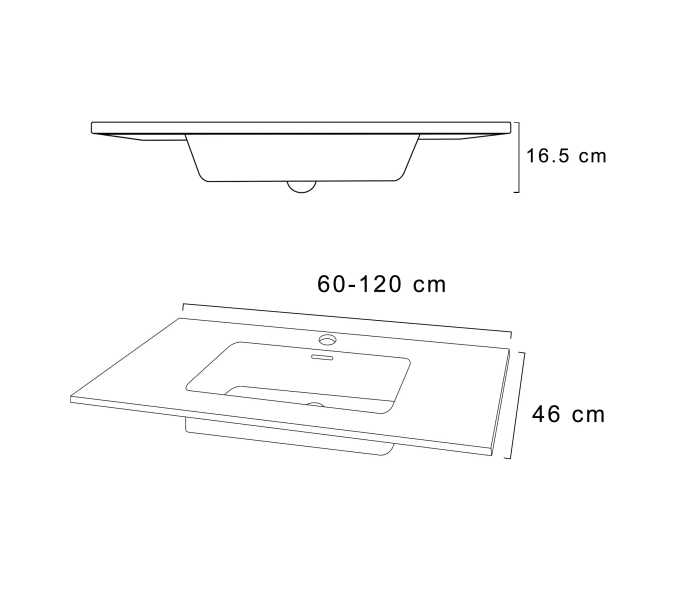 Lavabo encastrado Art and Bath Etna Croquis 1