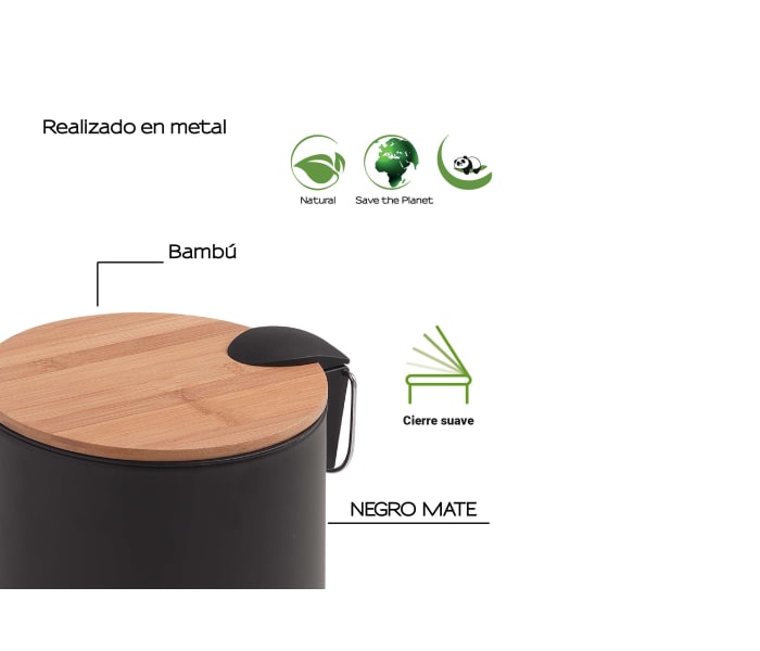 Papelera de baño Gedy Kenta Detalle 2