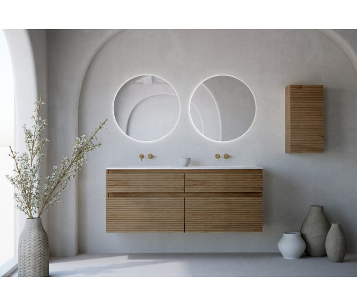 Conjunto de mueble de baño madera maciza palilleria Horizontal Bruntec Alpes 7 Principal 0