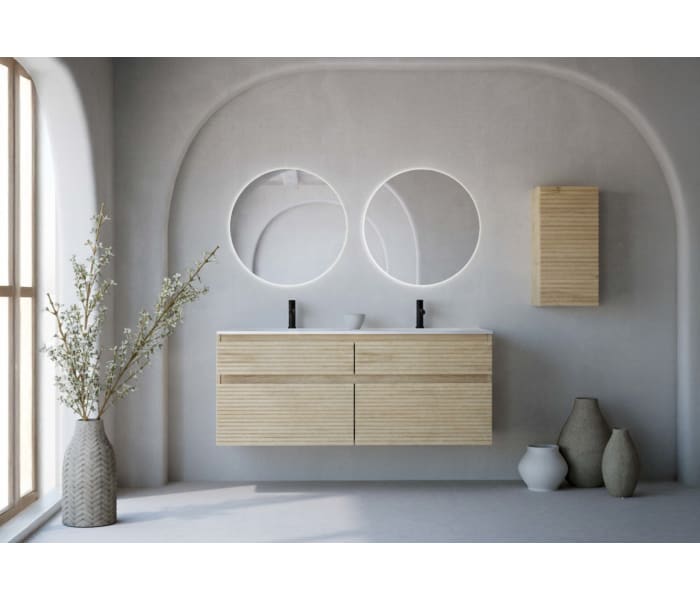 Conjunto de mueble de baño madera maciza palilleria Horizontal Bruntec Alpes 7 Principal 1