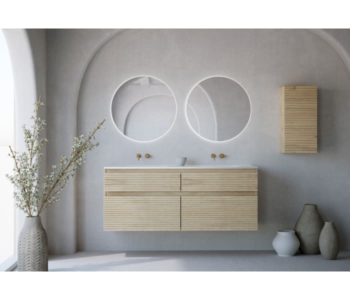 Conjunto de mueble de baño madera maciza palilleria Horizontal Bruntec Alpes 7 Principal 1