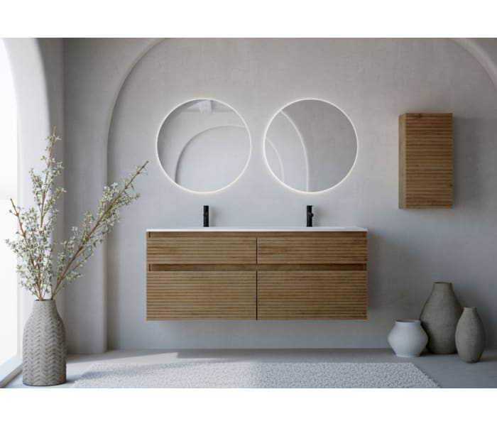 Conjunto de mueble de baño madera maciza palilleria Horizontal Bruntec Alpes 7 Principal 0