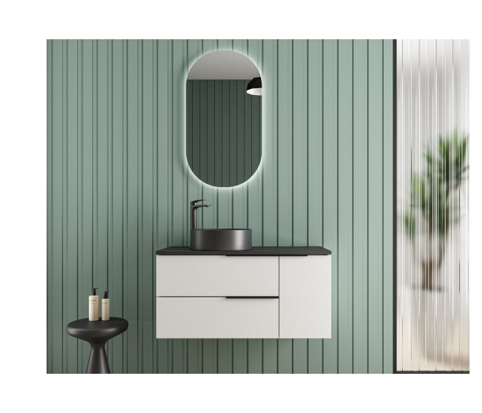 Mueble de baño con encimera de microtec negra Bruntec Coban Principal 1
