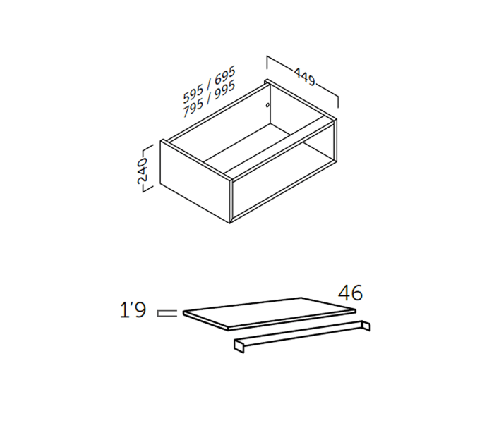 Conjunto mueble de baño Coycama Flow Croquis 8