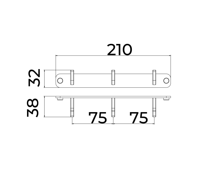 Percha de baño triple Medimex Nova Croquis 7