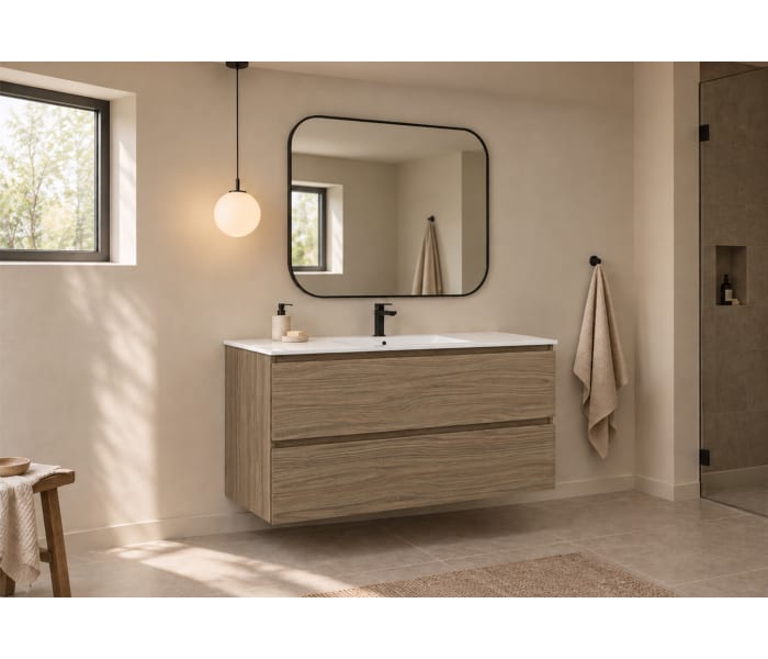 Mueble de baño color madera fondo reducido 37.8 cm Bruntec Vilma Principal 2