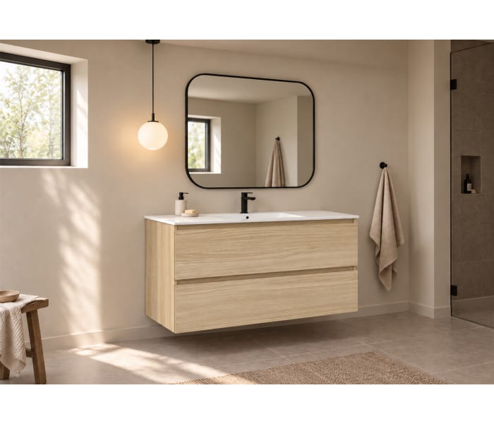 Mueble de baño color madera fondo reducido 37.8 cm Bruntec Vilma Principal 1