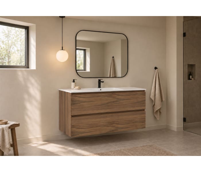 Mueble de baño color madera fondo reducido 37.8 cm Bruntec Vilma Principal 7