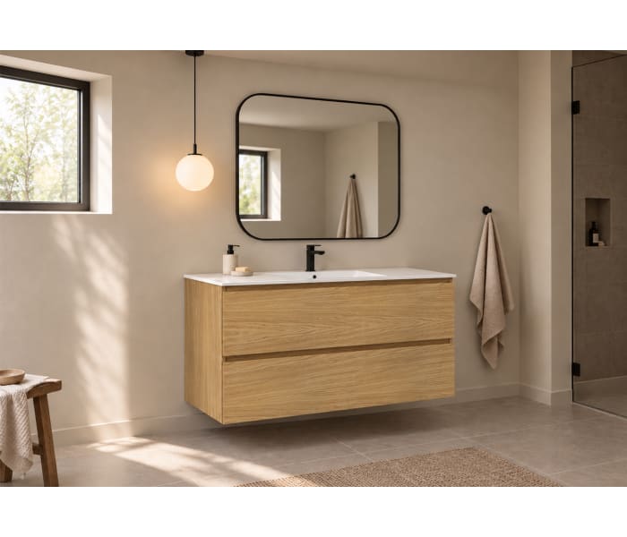Mueble de baño color madera fondo reducido 37.8 cm Bruntec Vilma Principal 6