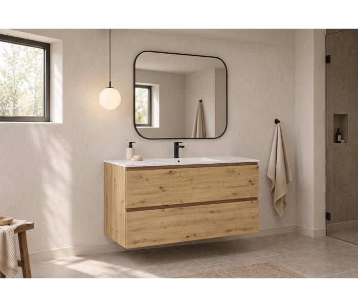 Mueble de baño color madera fondo reducido 37.8 cm Bruntec Vilma Principal 0