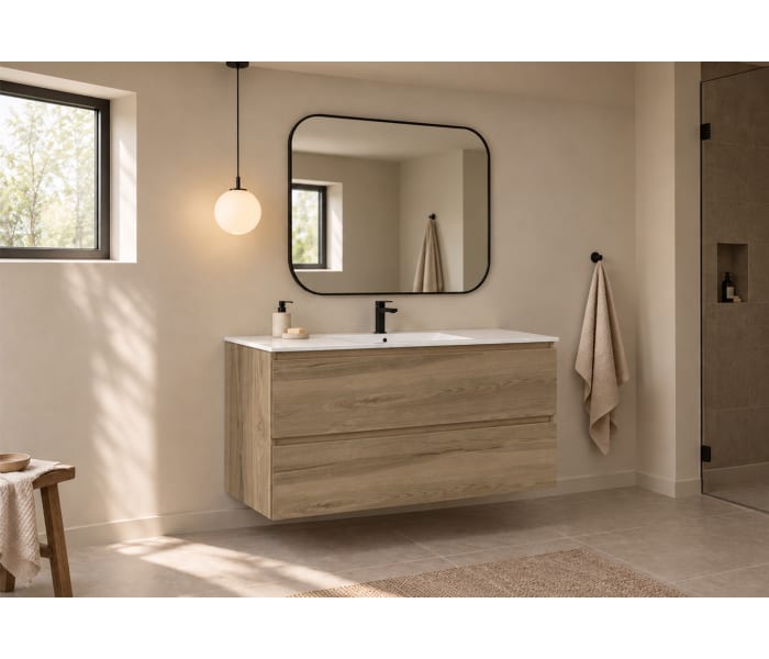 Mueble de baño color madera fondo reducido 37.8 cm Bruntec Vilma Principal 4