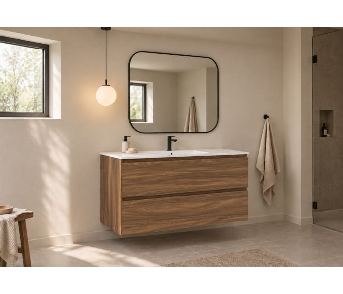 Mueble de baño color madera fondo reducido 37.8 cm Bruntec Vilma Principal 5