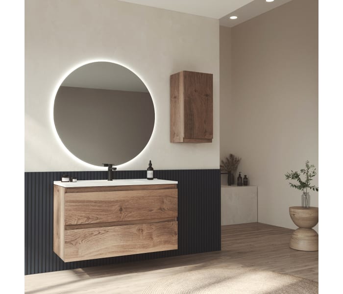 Mueble de baño color madera fondo reducido 37.8 cm Bruntec Vilma Principal 1