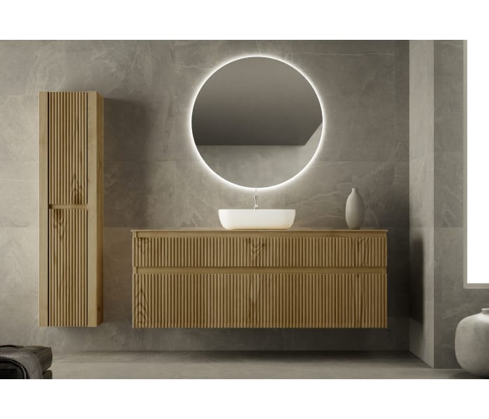 Mueble de baño con encimera de madera maciza Bruntec Alpes Principal 0