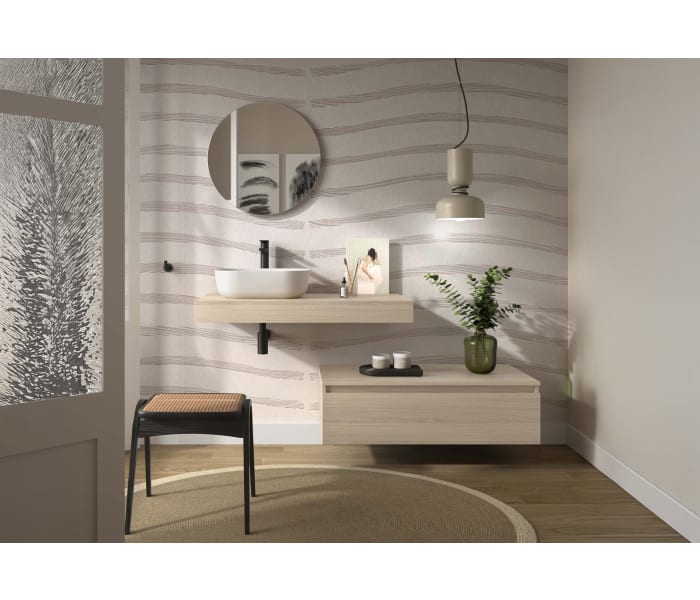 Conjunto mueble de baño con encimera del mismo color del mueble y cajonera Salgar Domus Principal 1