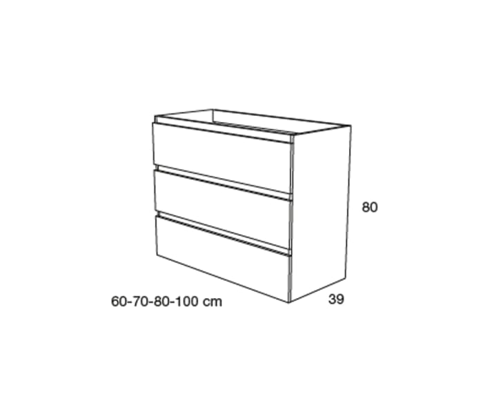 Mueble de baño de fondo reducido 39 cm Avila dos Carmen Croquis 10