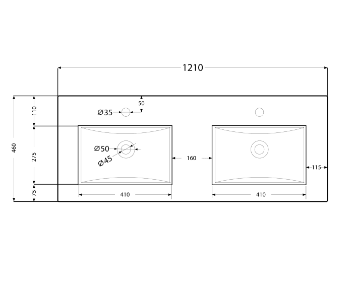 Lavabo encastrado Art and Bath Thin Croquis 1